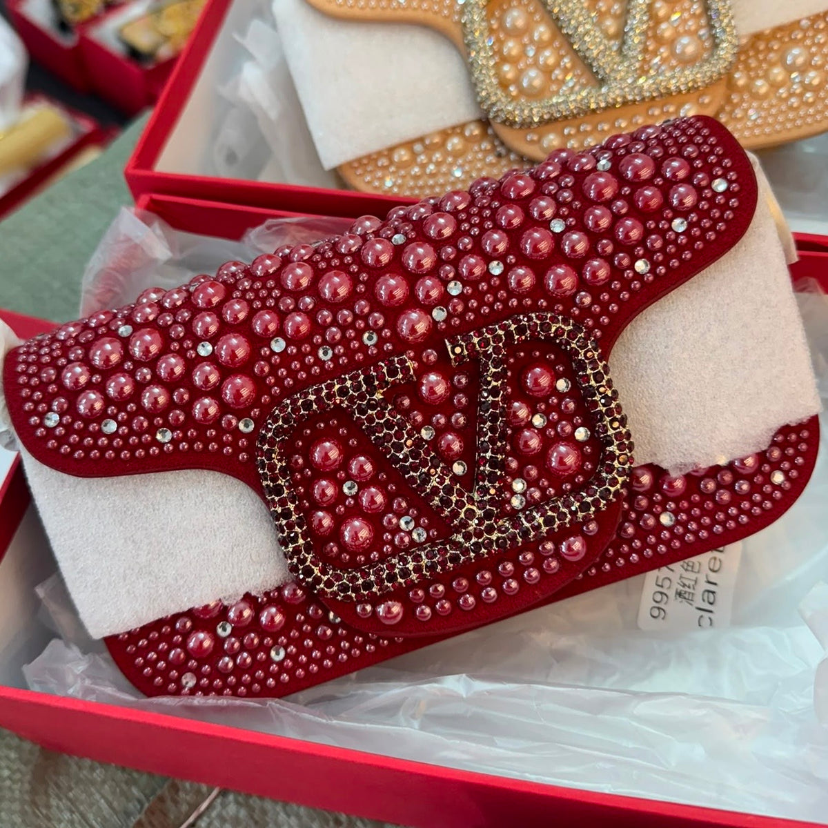 Valentino Garavani Locò Small Shoulder Bag With Rhinestones
