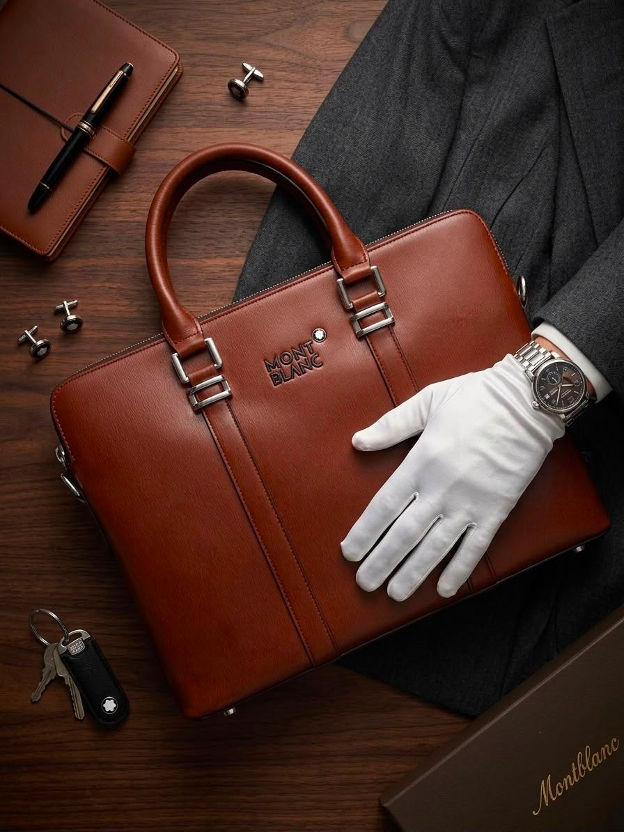 Montblanc Luxury Premium Laptop Bag Brown