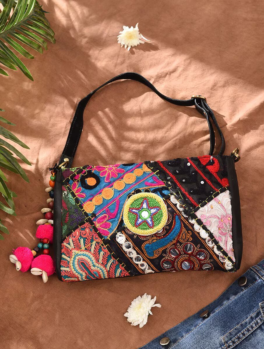 Women Multicolour Leather Sling Bag