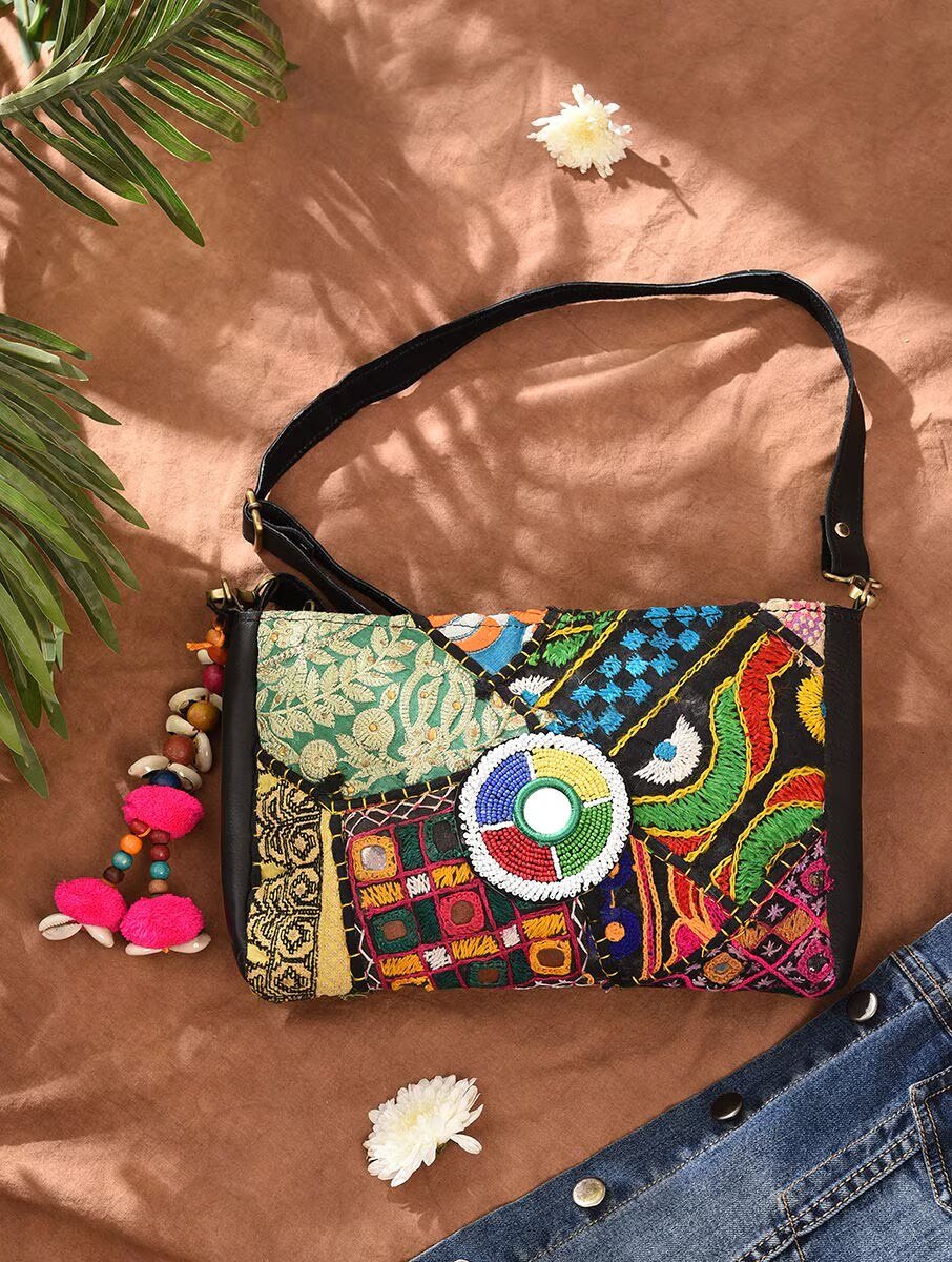 Women Multicolour Leather Sling Bag