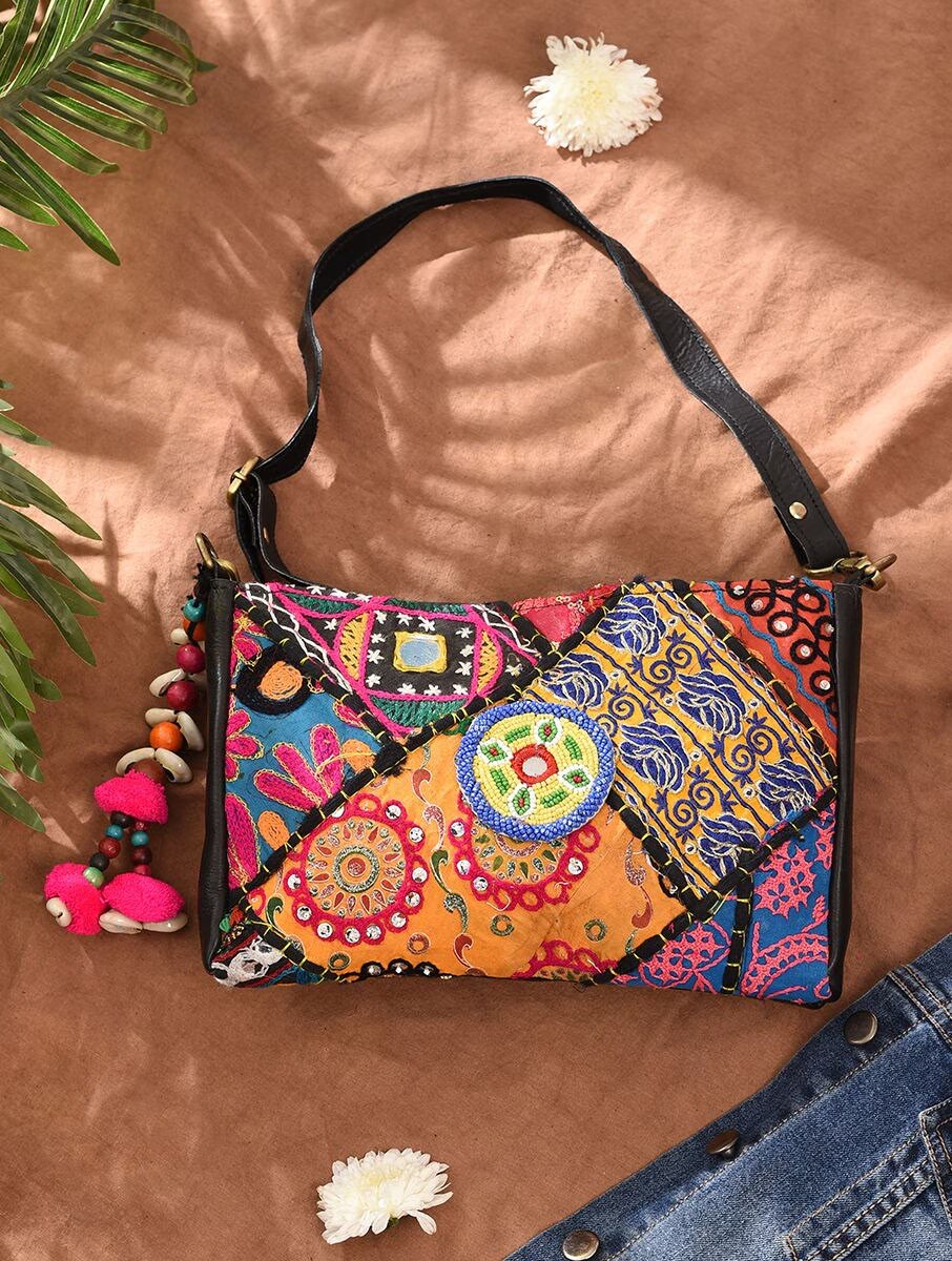 Women Multicolour Leather Sling Bag