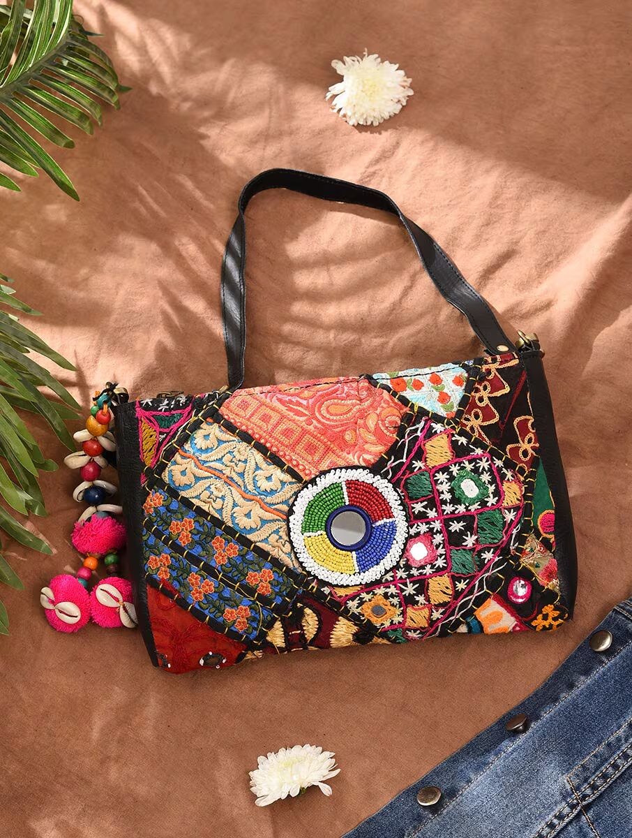 Women Multicolour Leather Sling Bag