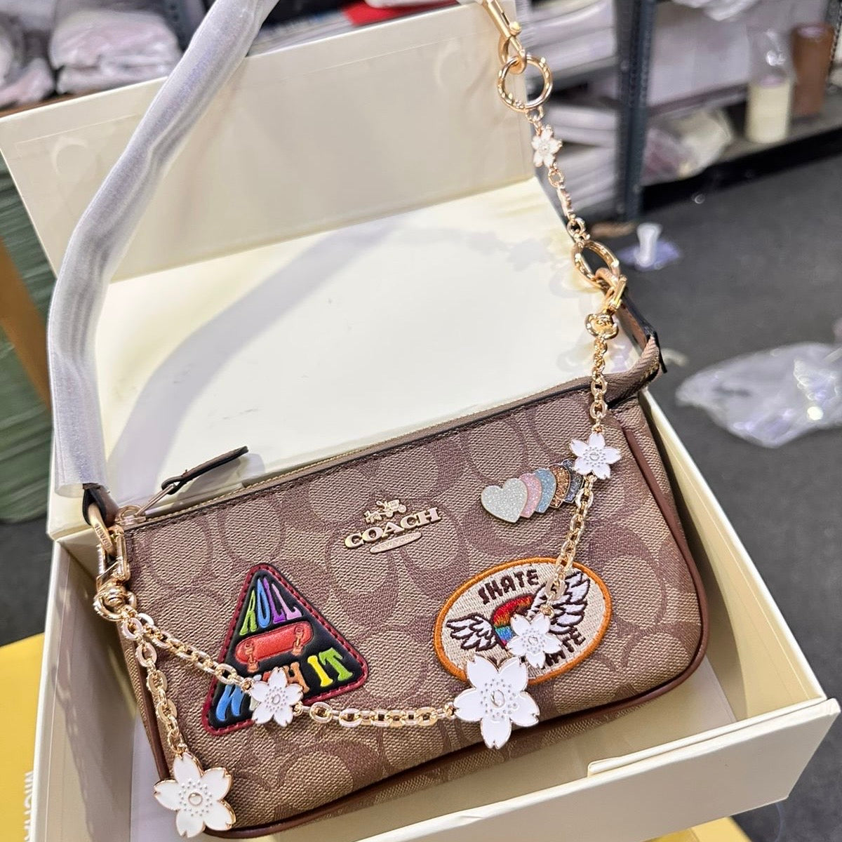 Coach Nolita 19 in Signature Canvas with Patches