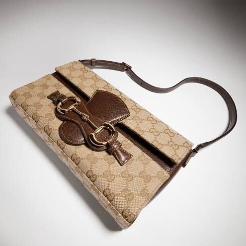 Gucci Horsebit Ristretto Medium Shoulder Bag Sand Brown