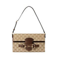 Gucci Horsebit Ristretto Medium Shoulder Bag Sand Brown