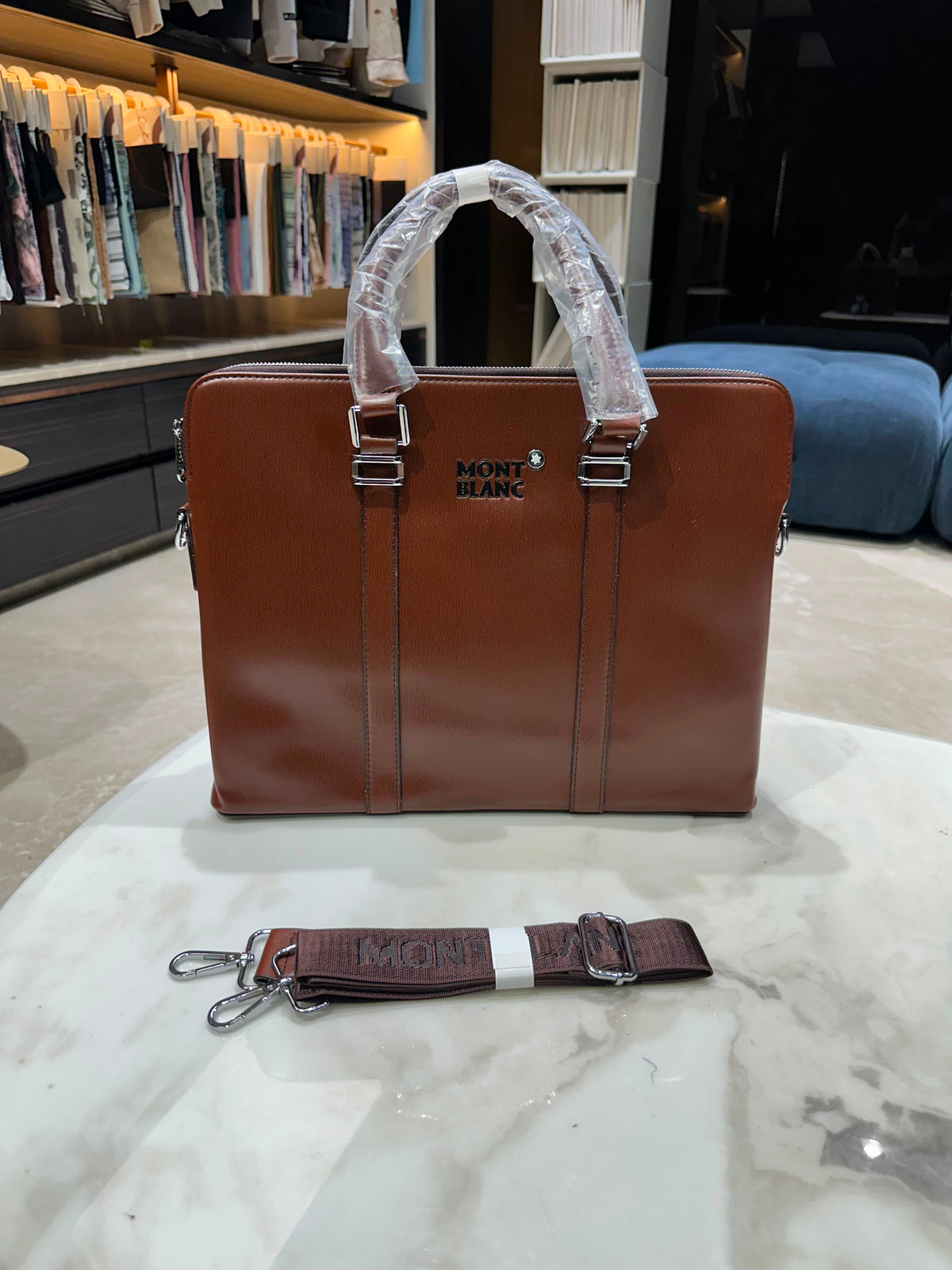 Montblanc Luxury Premium Laptop Bag Brown