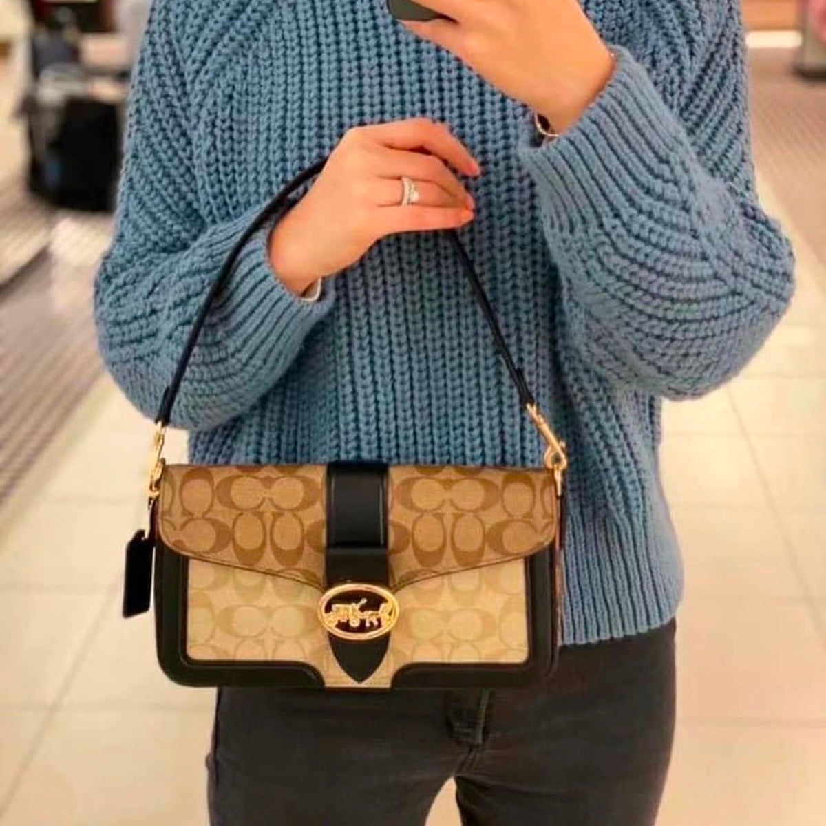 Coach Tabby Luxe Beige Shoulder Bag
