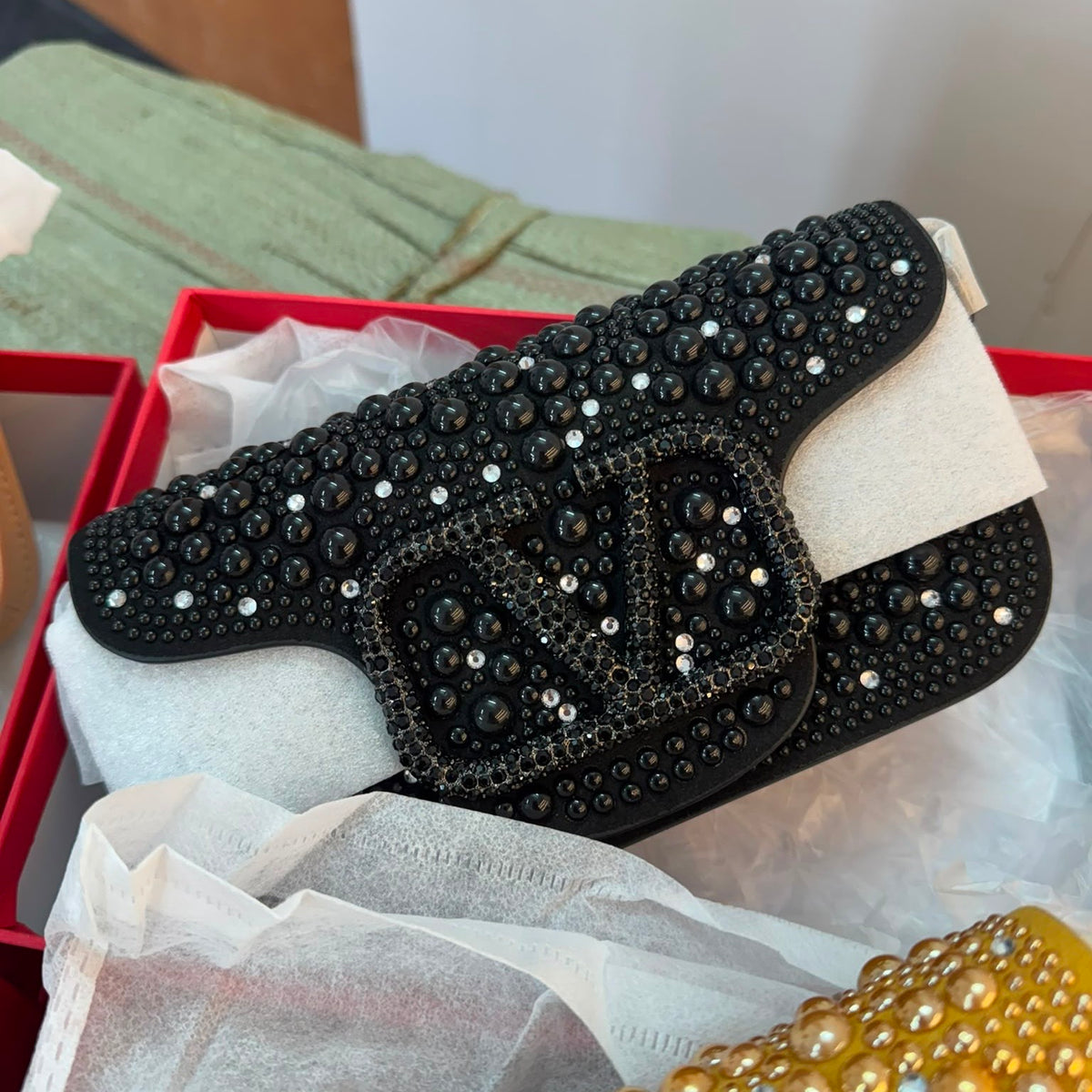 Valentino Garavani Locò Small Shoulder Bag With Rhinestones