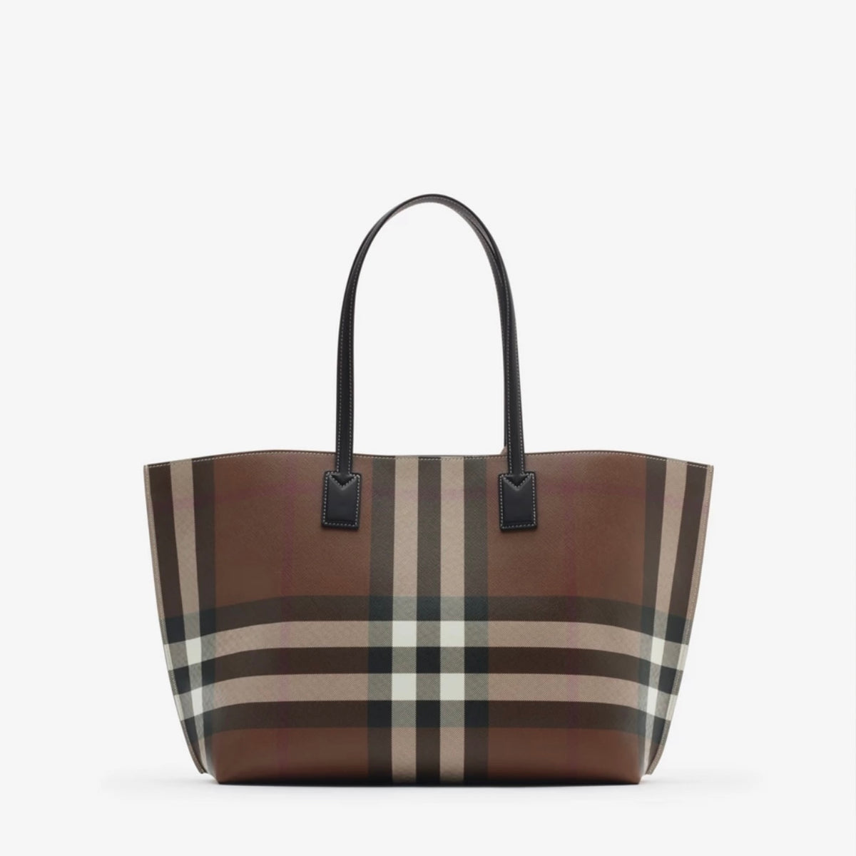 Burberry Check Coated Cotton Blend Tote Bag