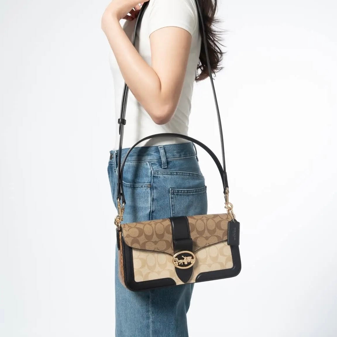Coach Tabby Luxe Beige Shoulder Bag