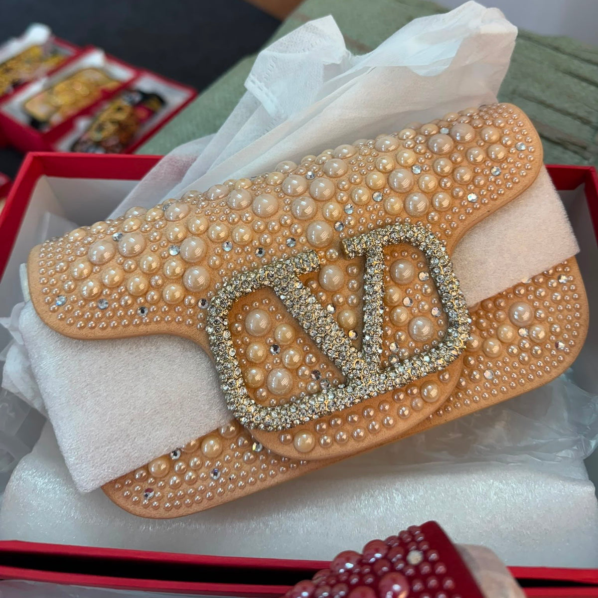 Valentino Garavani Locò Small Shoulder Bag With Rhinestones