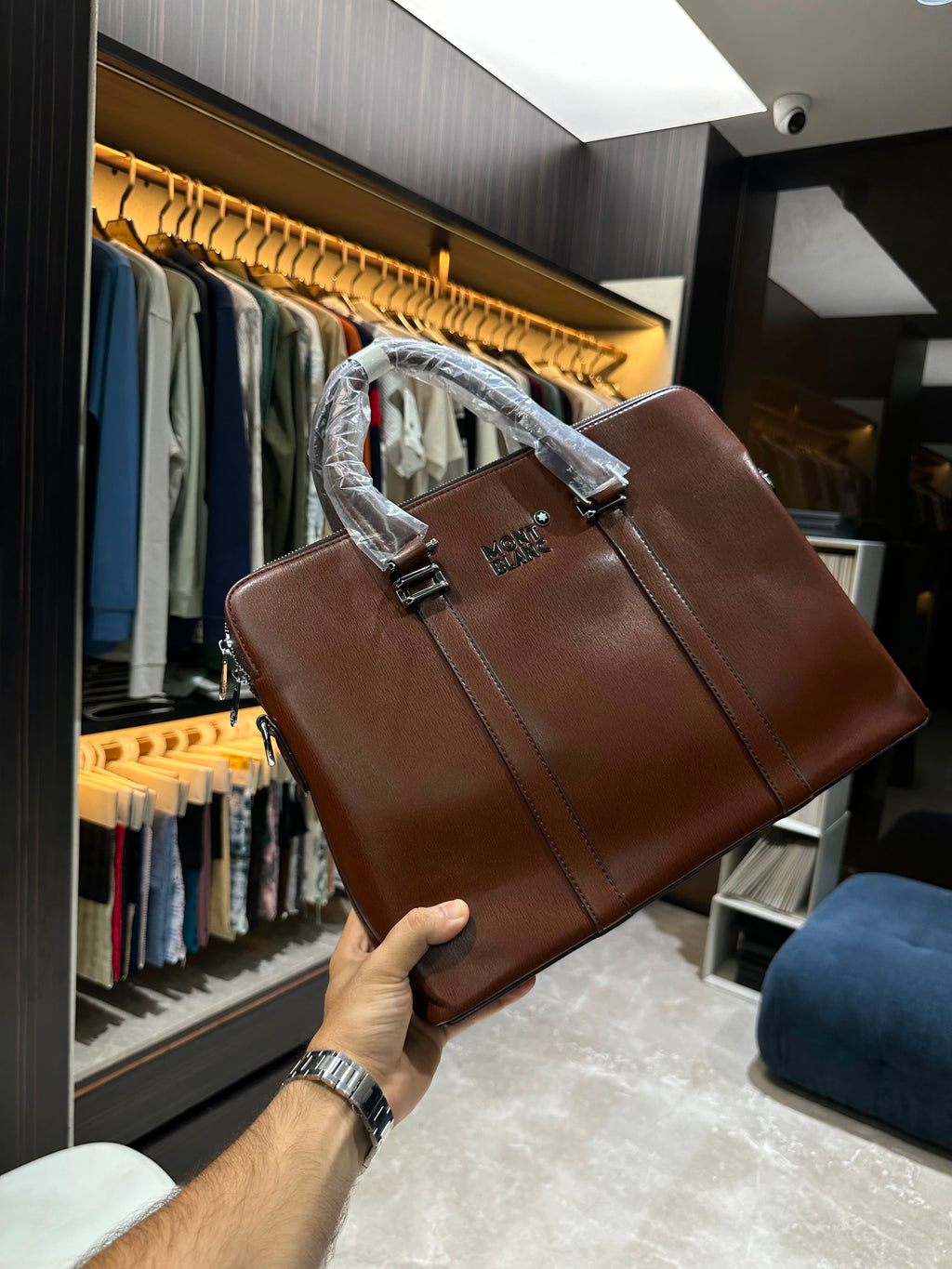 Montblanc Luxury Premium Laptop Bag Brown
