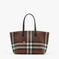 Burberry Check Coated Cotton Blend Tote Bag