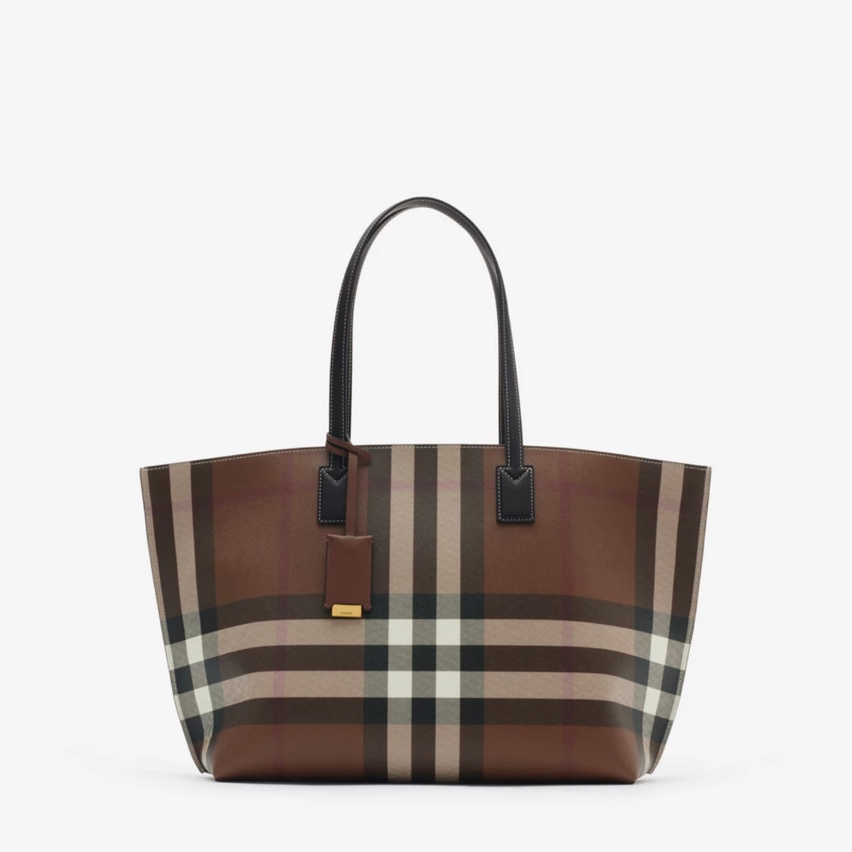 Burberry Check Coated Cotton Blend Tote Bag