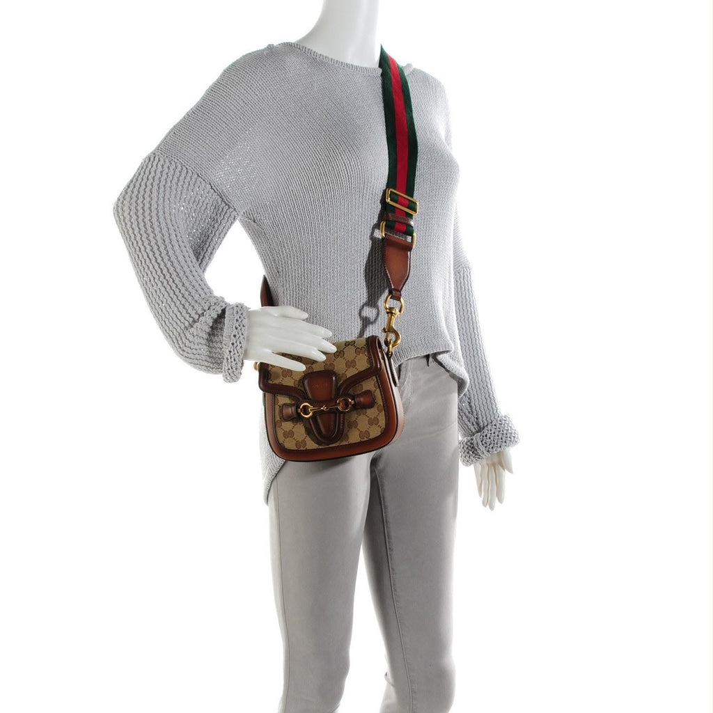 Gucci Lady Web Canvas/Leather Shoulder Bag