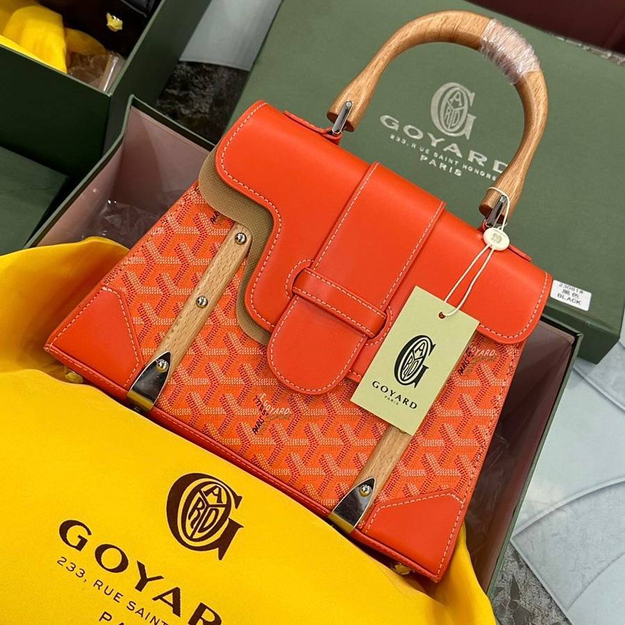 Trendy Women's Goyard Saigon Wood Top Handle Handbag (LE2636)