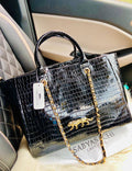 Sabyasachi Calcutta Vibgyor Leather Tote Bag For Women (LE2613)