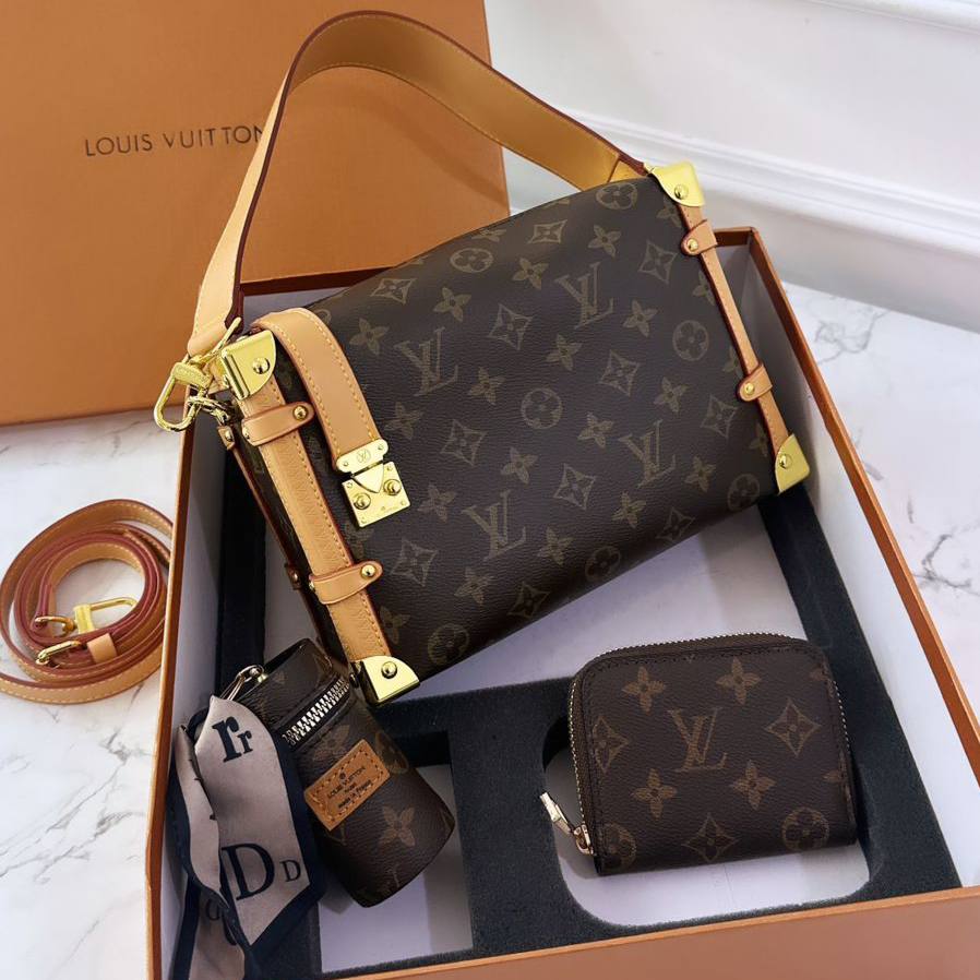 Premium Louis Vuitton Side Trunk Mm Monogram 3 Piece Set