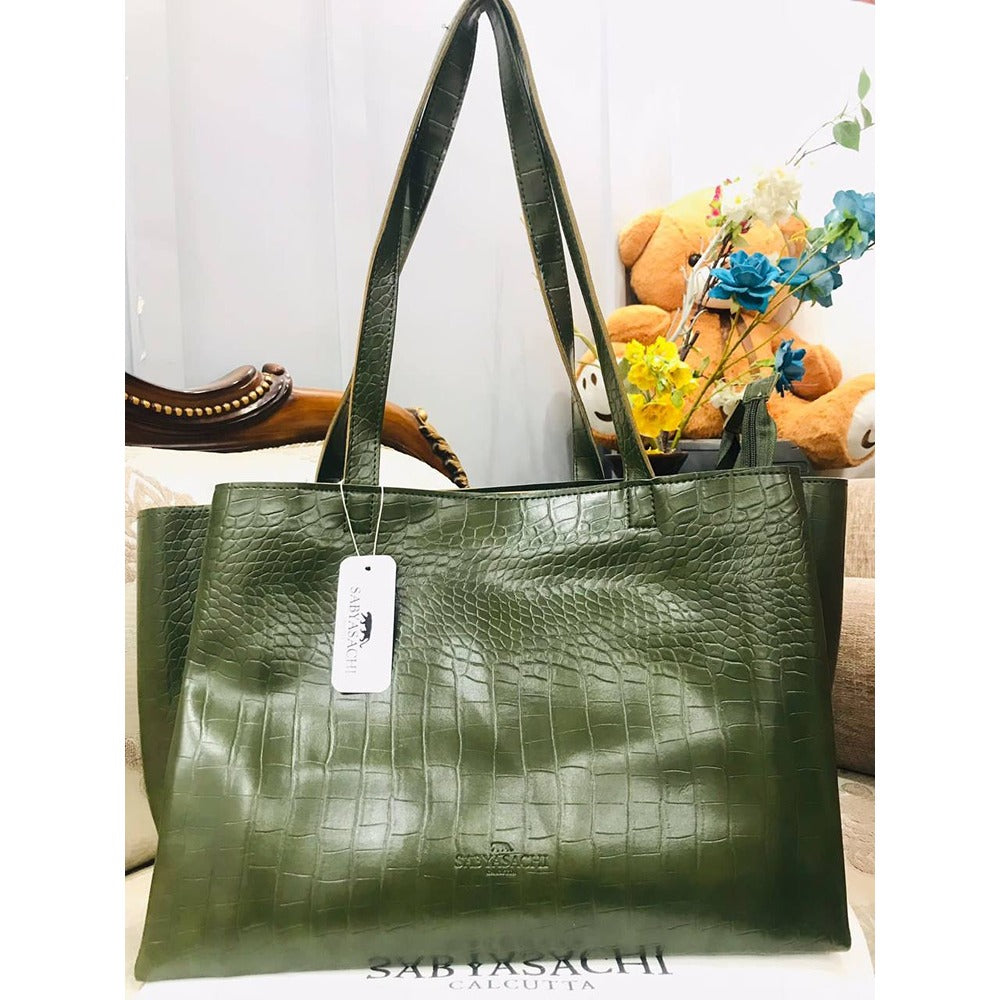 Sabyasachi Crocodile Leather Bag - Green (LE0019)