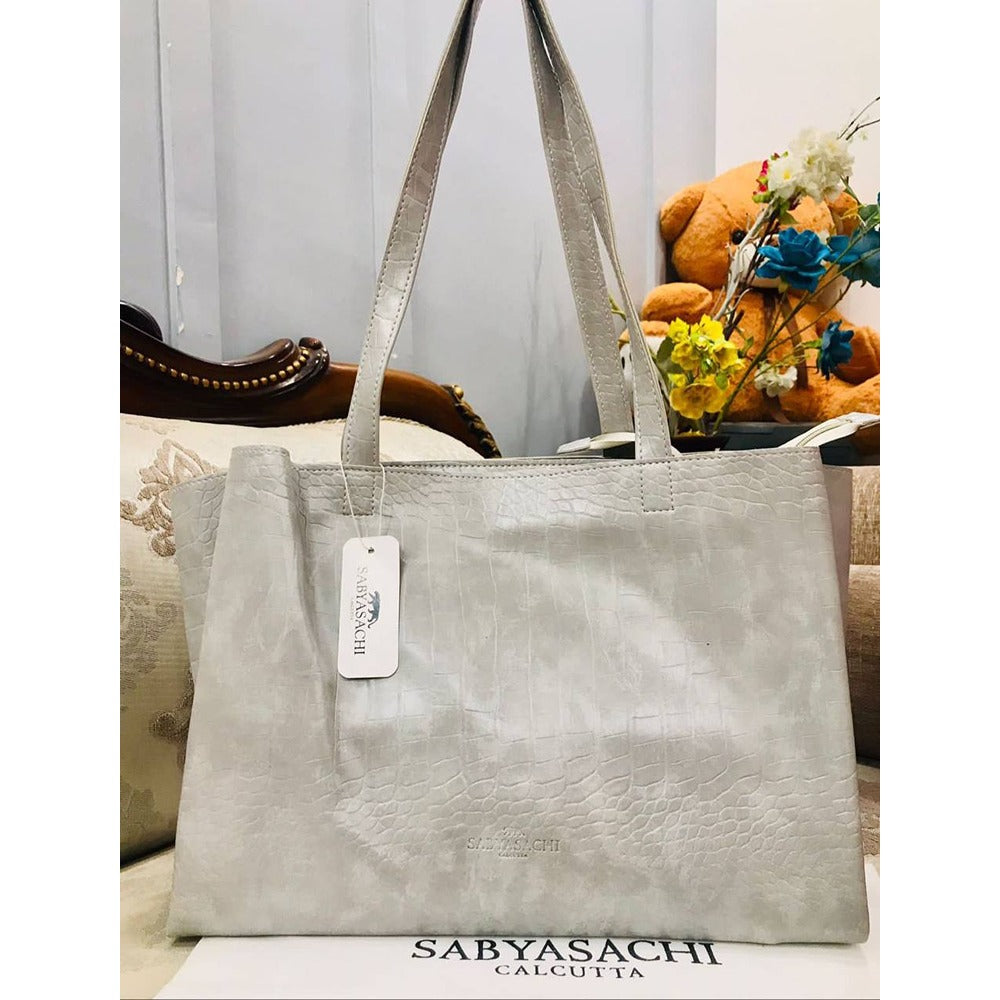 Sabyasachi Crocodile Leather Bag - Grey (LE0020)