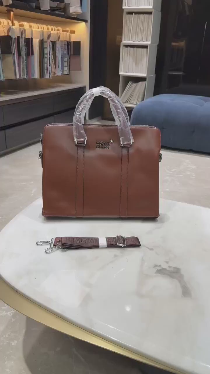 Montblanc Luxury Premium Laptop Bag Brown